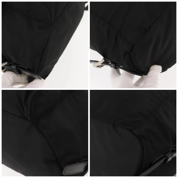 PRADA Backpack Nylon Black Silver Auth 121320